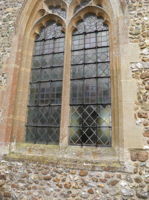 church window with restored bars