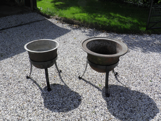 Plant Container Stands displayed with containers